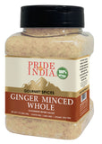 Pride of India – Ginger Minced Whole – Gourmet Spice – Rich in Antioxidant – Potent Flavor - Great for Adding Flavor to Stir Fries & Sauces – Easy to Use – 1.9 oz. Small Dual Sifter Bottle