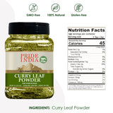Pride Of India- Natural Curry Leaf Powder Ground - 7 oz (Half Pound) Resealable Pouch - Authentic Indian Spice Blend - Used in Soups, Stews, Chutneys and Rice etc. - Offers Best Value for Money