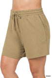 Plus French Terry Drawstring Waist Shorts