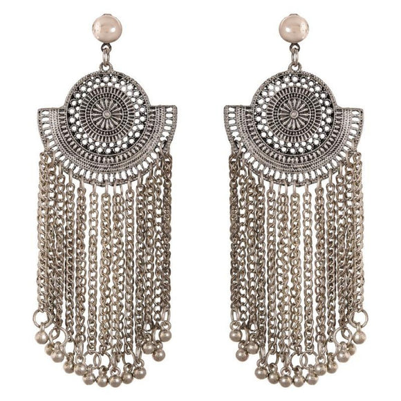 Generic Women's Brass Earrings (Silver, free Size)