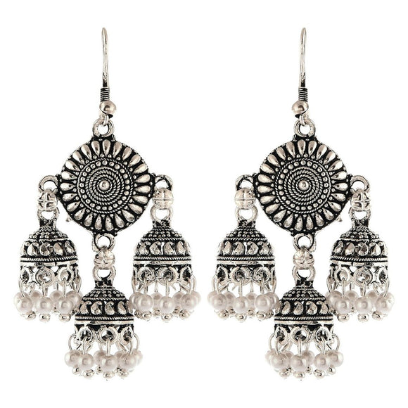 Generic Women's Brass Earrings (Silver, free Size)