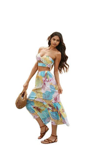 Womens 2pcs Long Skirt Set