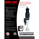 Better Chef 200W DualPro Immersion Blender Hand-Mixer with Cup and