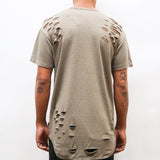 TAUPE SCISSOR DISTRESSED TEE
