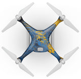 Abstract Blue and Gold Wet Paint - Full-Body Skin Kit for the DJI