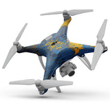 Abstract Blue and Gold Wet Paint - Full-Body Skin Kit for the DJI