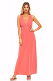 Women's Halter Maxi Dress with Cross Back Straps