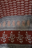 Red and Black Paisely Design Hand Block Printed Naturally Dyed