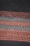Red and Black Paisely Design Hand Block Printed Naturally Dyed