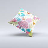 Fun Colored Love-Heart Treats Ink-Fuzed Decorative Throw Pillow