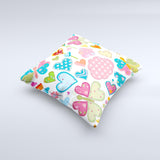 Fun Colored Love-Heart Treats Ink-Fuzed Decorative Throw Pillow
