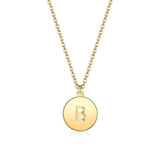 Smooth Disc Initial Necklace in 18K Gold Plated- 26 Letters Available