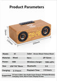 Wooden Retro Theme Wireless Charger Bluetooth Speaker Alarm Clock