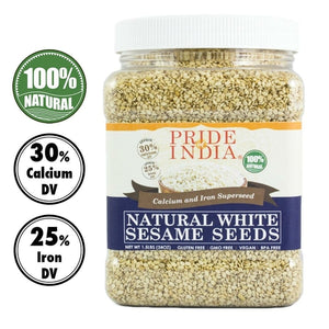 White Sesame Seeds Raw Unhulled - Calcium & Iron Superfood Jar