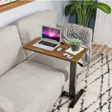 Adjustable Overbed Table with Wheels Split Top Tilting Bedside Bed
