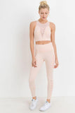Highwaist Hybrid Mesh & Lattice Straps Full Pocket Leggings