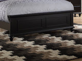 Black Color Queen Size Bed Bedroom Furniture High Panel Headboard Footboard Plywood 1pc Bedframe