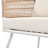 4-Piece Patio Furniture Set, Outdoor Furniture with Acacia Wood Table, Patio Conversation Set with Deep Seating & Thick Cushion for Backyard Porch Balcony