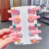 10Pcs Cartoon Baby Hairpins Fruit Unicorn Hair Clips Chidlren Hair Clips Barrette Kids Hair Accessories