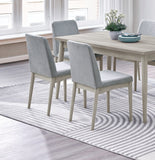 7pc Dining Set Natural Wood Grain Color Dining Table Rectangle Dining Table And Chairs Plush Comfort Fabric Dining Room Furniture