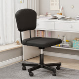 Mesh Task Chair Plush Cushion, Armless Desk Chair Home Office Chair, Adjustable Swivel Rolling Task Chair, Comfortable Mesh Back Computer Work Dressing Chair, Black