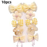 Chiffon Bow Ribbon Girls Hairpins Cute Colorful Bows Flowers Children Hair Clips Fashion Hair Accessories