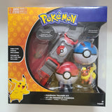 TOMY Pokemon Pokeball Belt Pikachu Pokeball Pocket Monster Deformation Model Toy Set Cosplay Action Doll Model Children's Toys