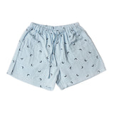 Cotton Breathable Pajama Shorts for Women Elastic Waistband Pajama Bottoms - Blue