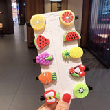10Pcs Cartoon Baby Hairpins Fruit Unicorn Hair Clips Chidlren Hair Clips Barrette Kids Hair Accessories