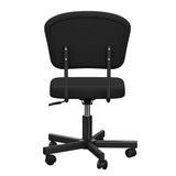 Mesh Task Chair Plush Cushion, Armless Desk Chair Home Office Chair, Adjustable Swivel Rolling Task Chair, Comfortable Mesh Back Computer Work Dressing Chair, Black