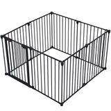 200" Adjustable Safety Gate 8 Panels Play Yard Metal Doorways Fireplace Fence Christmas Tree Fence Gate for House Stairs Gate prohibited area fence