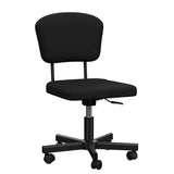 Mesh Task Chair Plush Cushion, Armless Desk Chair Home Office Chair, Adjustable Swivel Rolling Task Chair, Comfortable Mesh Back Computer Work Dressing Chair, Black