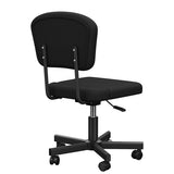 Mesh Task Chair Plush Cushion, Armless Desk Chair Home Office Chair, Adjustable Swivel Rolling Task Chair, Comfortable Mesh Back Computer Work Dressing Chair, Black