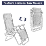 Outdoor Folding Zero Gravity Reclining Lounge Chair