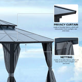 Double Roof Sunshade Gazebos (Powder Coated)-kk outdoor