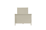 Modern 1pc Queen Size Bed Bedroom Furniture Sleigh Design Headboard Footboard Plywood 1pc Bedframe White Color