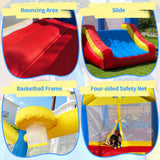 YARD Bounce House Inflatable Bounce House with Basketball Hoop Royal Bouncer for Kids, Outdoor Bouncy House, Durable Seam Forced Buffer Strips, Big Slide, 12 x 9 x 8 ft H, w/ UL Certified Air Blower