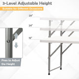 4FT Portable Plastic Folding Table,White