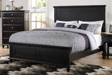 Black Color Queen Size Bed Bedroom Furniture High Panel Headboard Footboard Plywood 1pc Bedframe