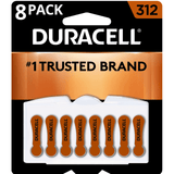 Duracell Hearing Aid Batteries with Easy-Fit Tab, Size 312, 8 Ct