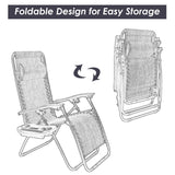 Outdoor Folding Zero Gravity Reclining Lounge Chair