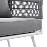 4-Piece Patio Furniture Set, Outdoor Furniture with Acacia Wood Table, Patio Conversation Set with Deep Seating & Thick Cushion for Backyard Porch Balcony
