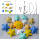 Handmade Non-Woven Baby Crib Mobile Sun Stars Musical Mobile Crib Toy Nursery Room Decor
