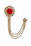Red Rose Flower Brooch For Men's - Women's - Girl's Coat - Kurta -