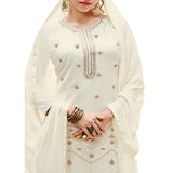 Georgette Fabric Cream Color Dress Material