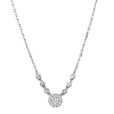 Rhodium Brass Necklace with AAA Grade CZ  in Clear