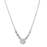 Rhodium Brass Necklace with AAA Grade CZ  in Clear