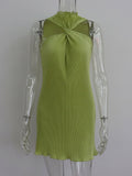 Sexy Off Shoulder Ruched Women Dress Green Dress