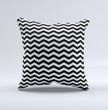 Black White Chevron Pattern V2 Ink-Fuzed Decorative Throw Pillow