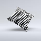 Black White Chevron Pattern V2 Ink-Fuzed Decorative Throw Pillow